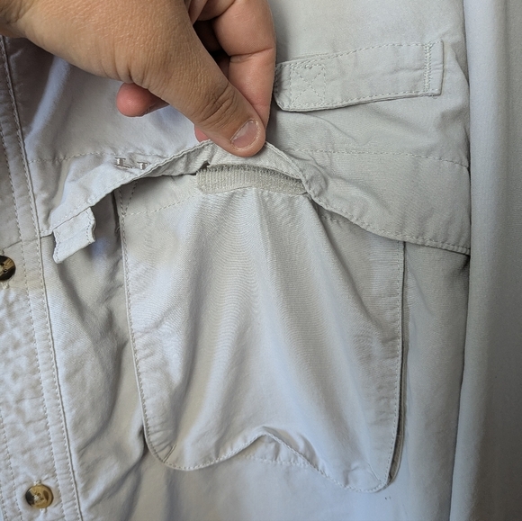 L.L BEAN Vintage Men Button Down Shirt Long Sleeve Size XXL TALL off White Cream - Picture 7 of 11